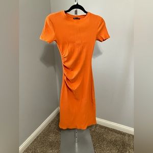 ZARA- XS Orange Shortsleeved Dress